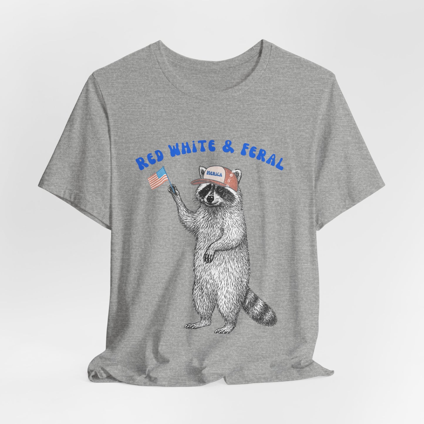 Patriotic Raccoon Tee - "Red White & Feral" 4th of July Graphic T-Shirt