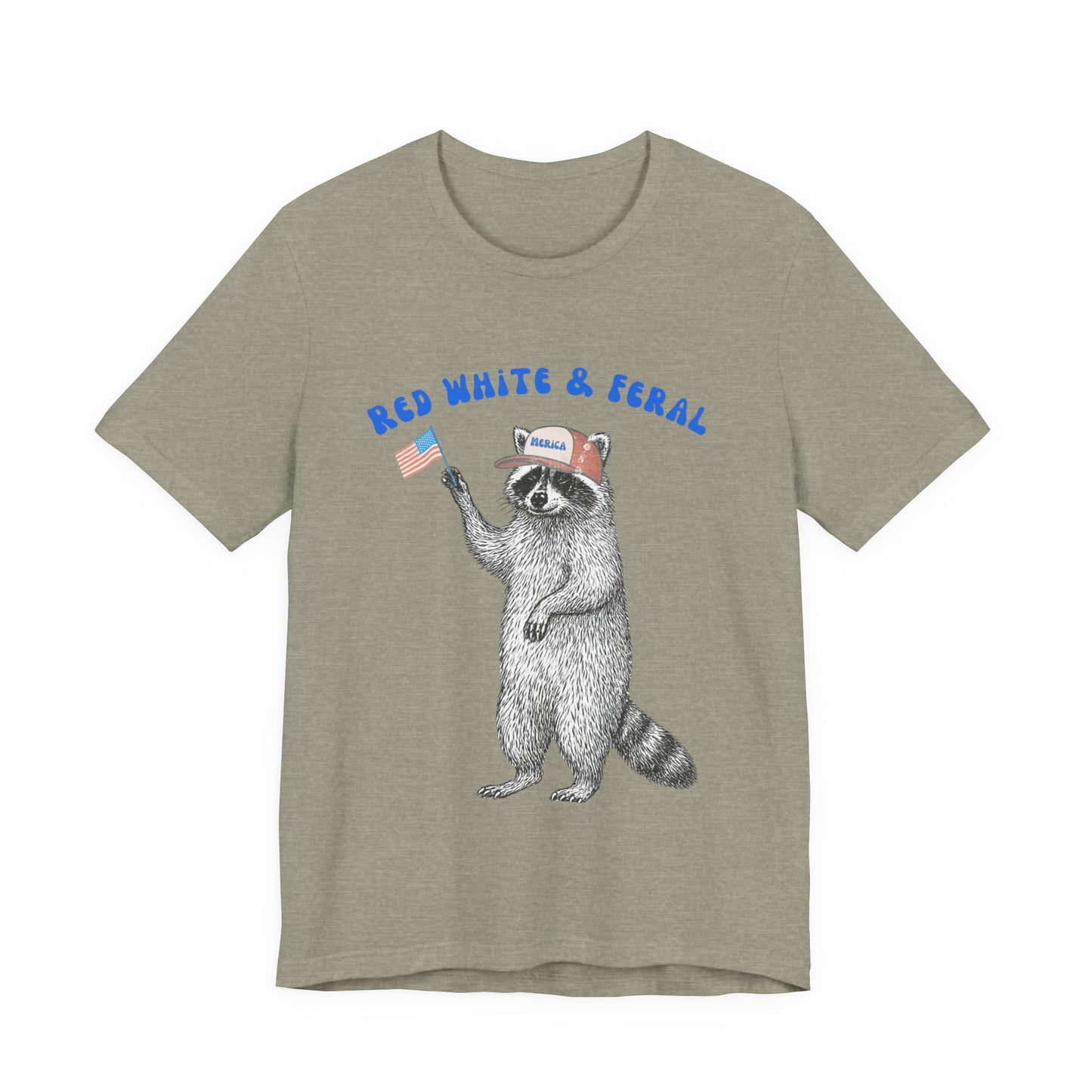 Patriotic Raccoon Tee - "Red White & Feral" 4th of July Graphic T-Shirt