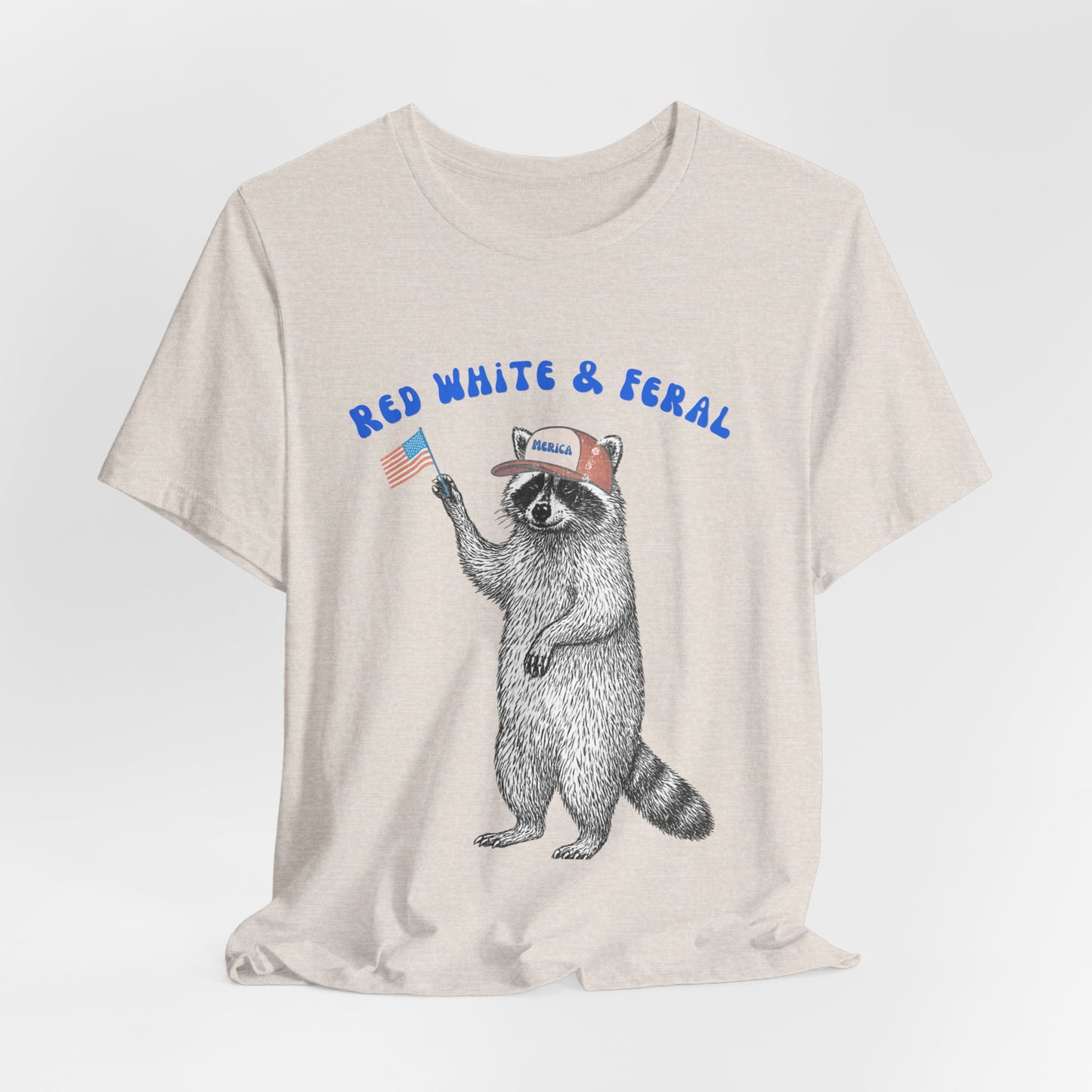 Patriotic Raccoon Tee - "Red White & Feral" 4th of July Graphic T-Shirt