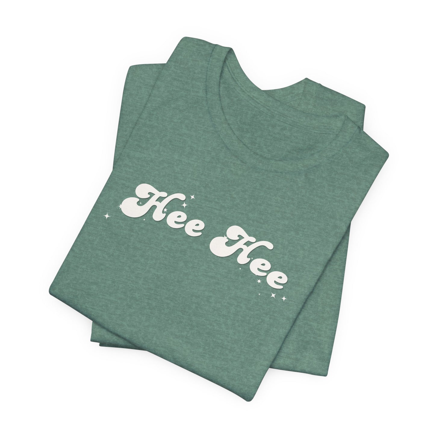 Hee Hee script text T-Shirt | Funny Vintage Script Tee