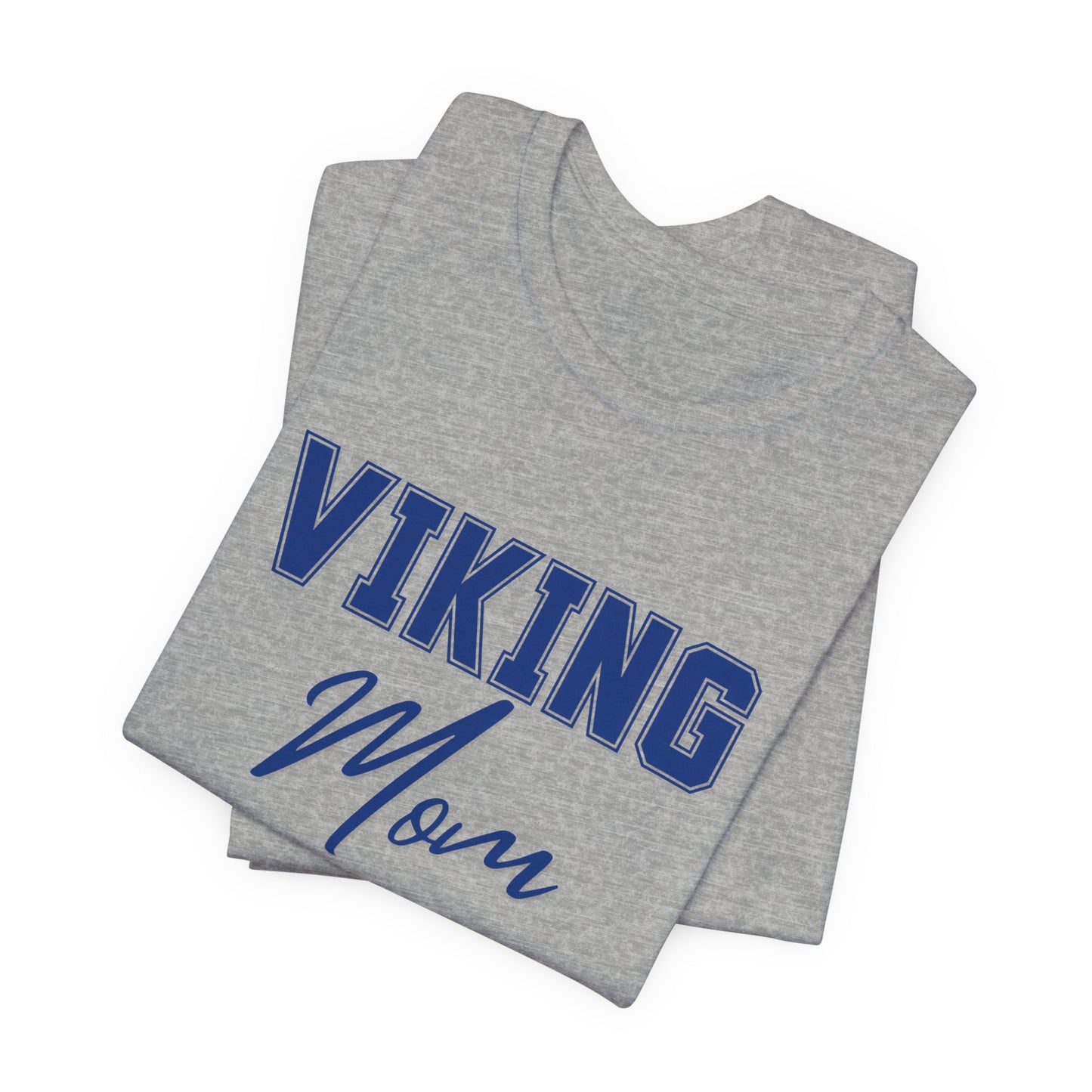 Viking Mom T-Shirt — Blue Collegiate Script Tee for Proud Football & School Spirit Moms