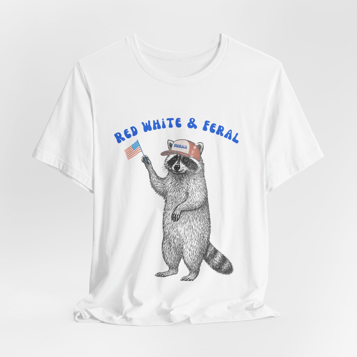 Patriotic Raccoon Tee - "Red White & Feral" 4th of July Graphic T-Shirt
