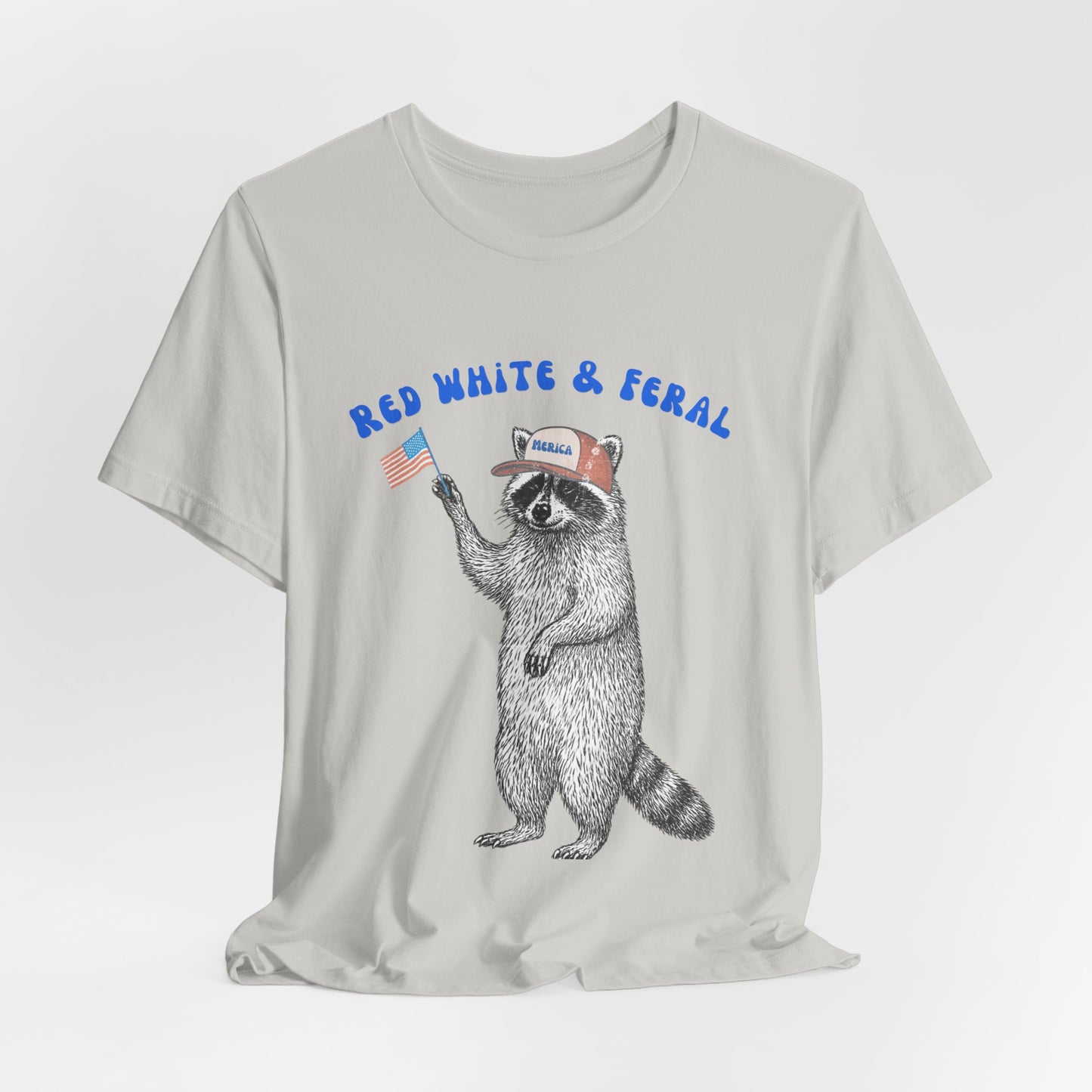 Patriotic Raccoon Tee - "Red White & Feral" 4th of July Graphic T-Shirt
