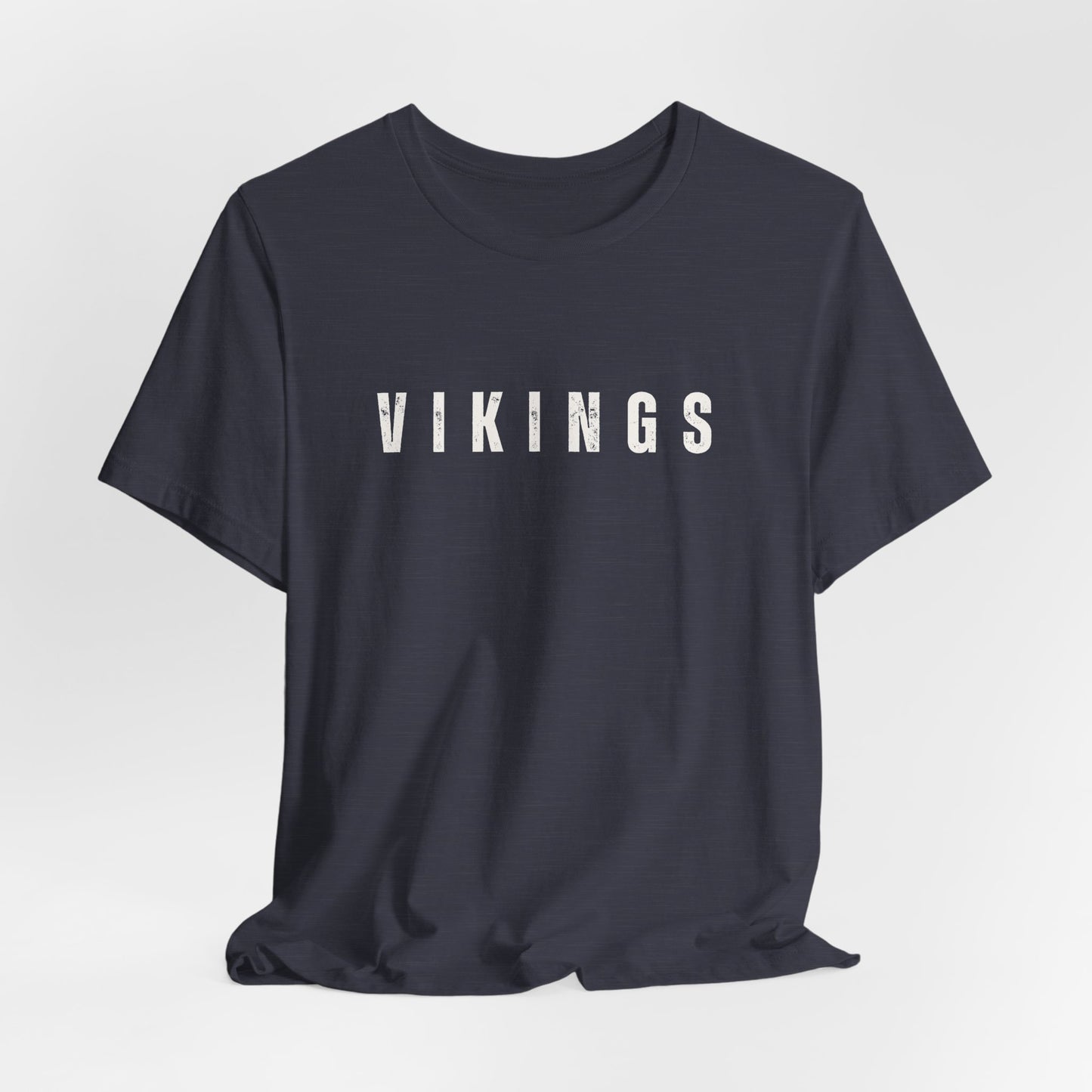 Vikings Minimalist Heather Tee - Retro Block Letter Football Shirt