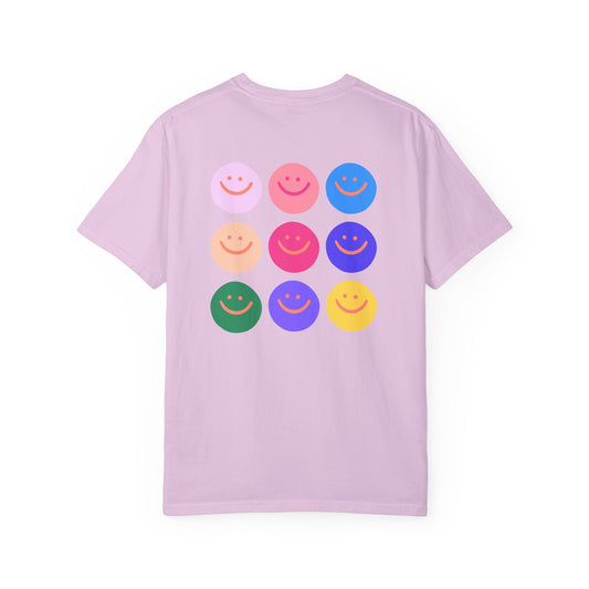 Smiley Dot Tee — Colorful Happy Faces Graphic T-Shirt