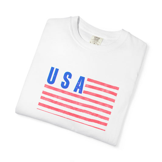 USA Flag Graphic T-Shirt — Patriotic Fourth of July Tee