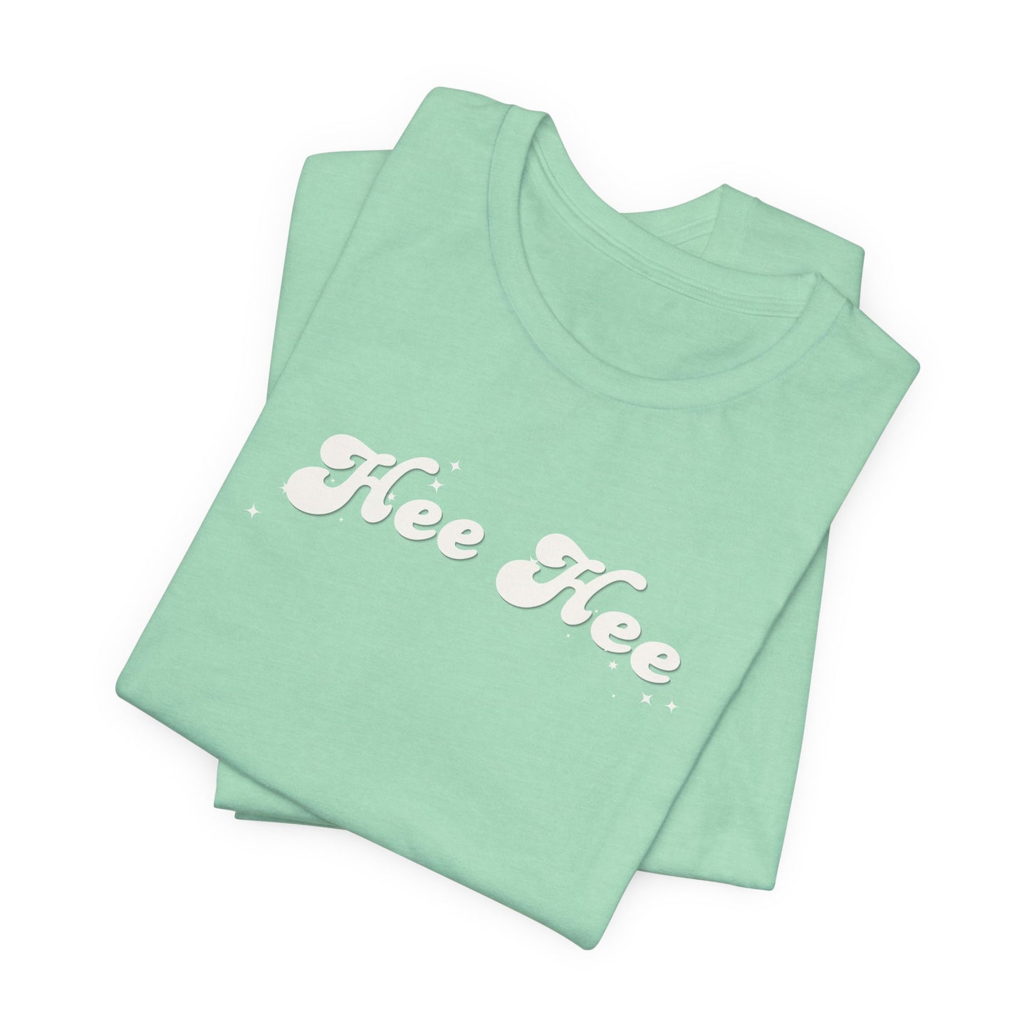 Hee Hee script text T-Shirt | Funny Vintage Script Tee