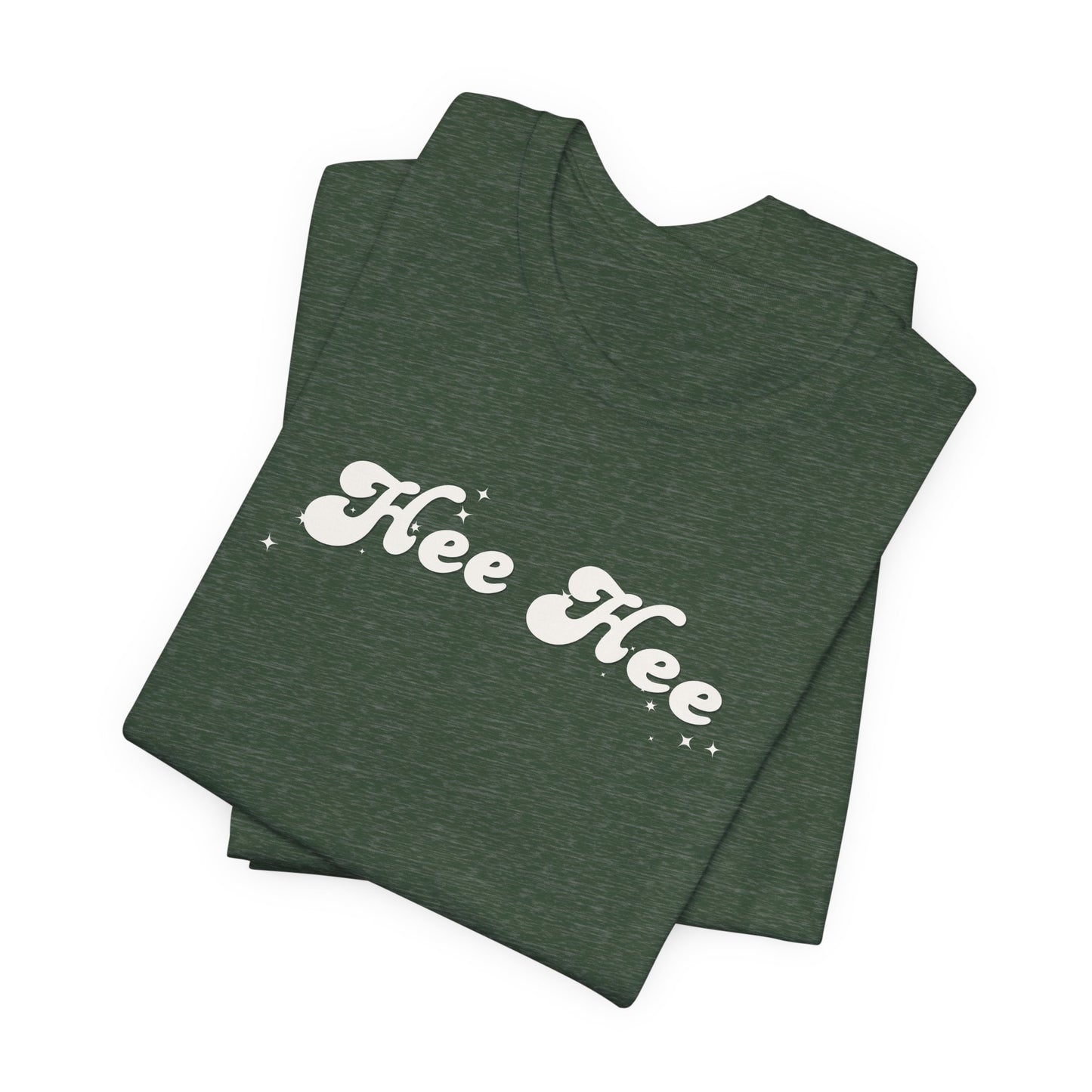 Hee Hee script text T-Shirt | Funny Vintage Script Tee