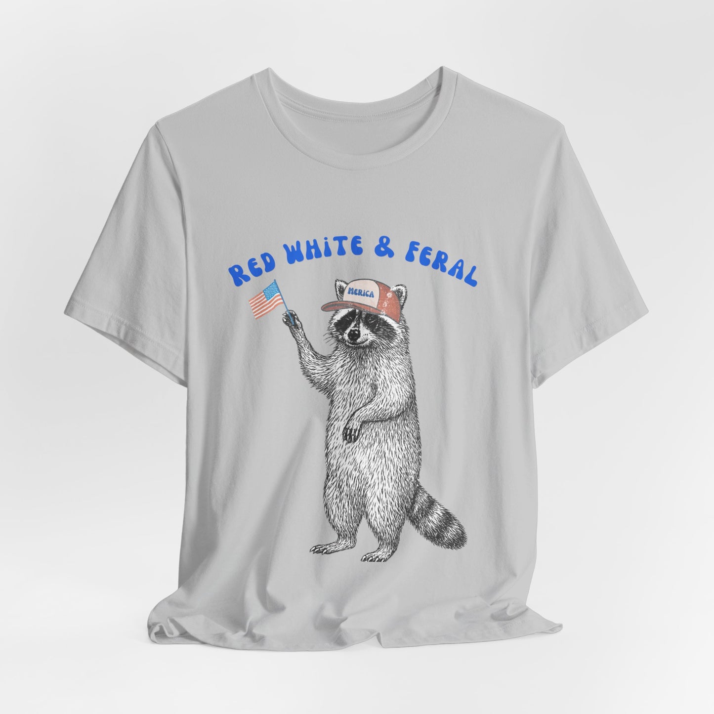 Patriotic Raccoon Tee - "Red White & Feral" 4th of July Graphic T-Shirt