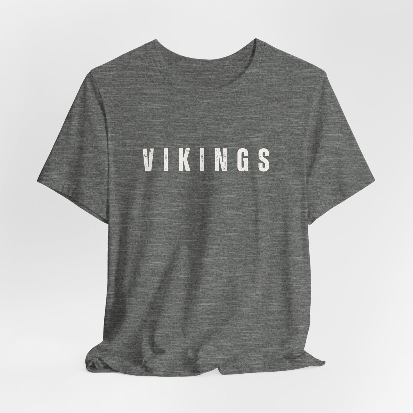 Vikings Minimalist Heather Tee - Retro Block Letter Football Shirt