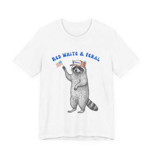 Patriotic Raccoon Tee - "Red White & Feral" 4th of July Graphic T-Shirt