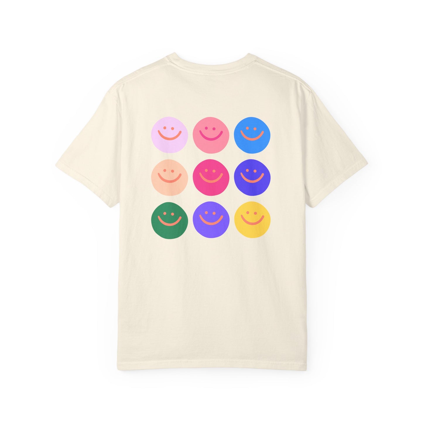 Smiley Dot Tee — Colorful Happy Faces Graphic T-Shirt