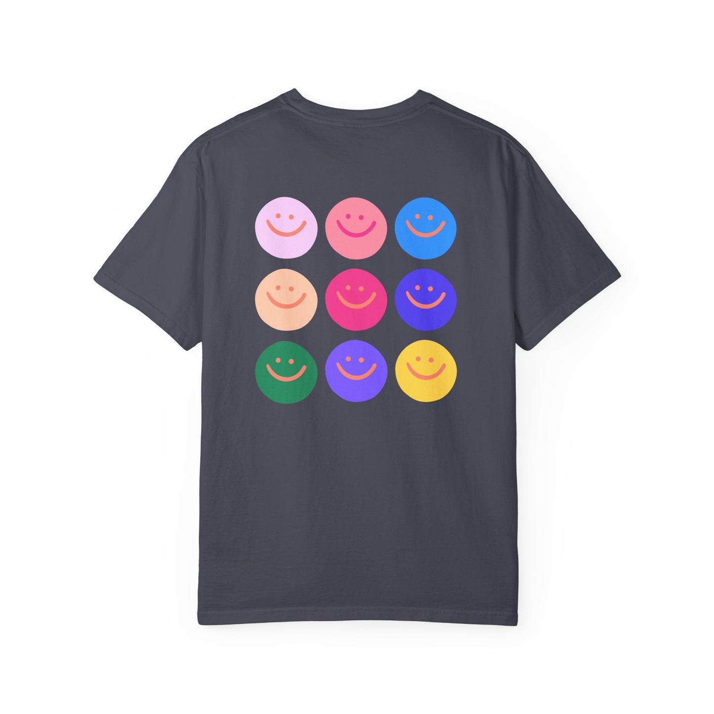Smiley Dot Tee — Colorful Happy Faces Graphic T-Shirt