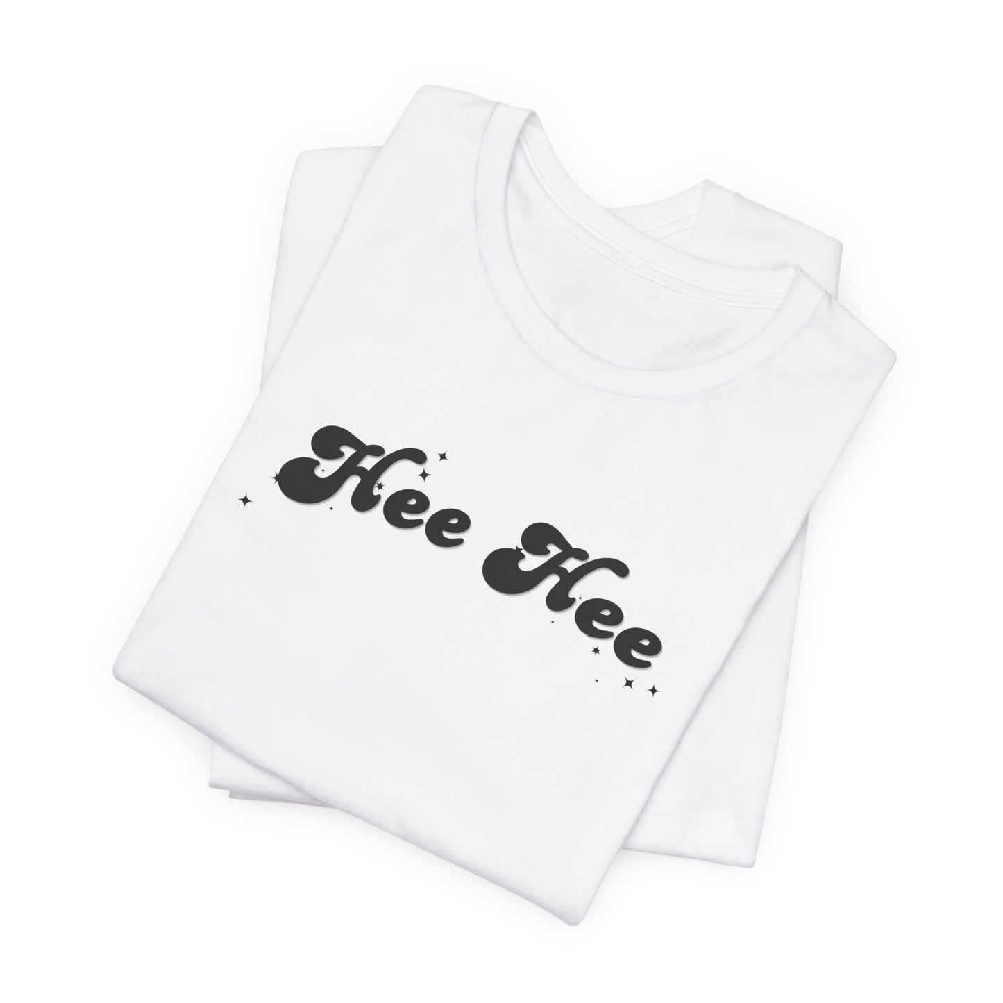 Hee Hee script text T-Shirt | Funny Vintage Script Tee