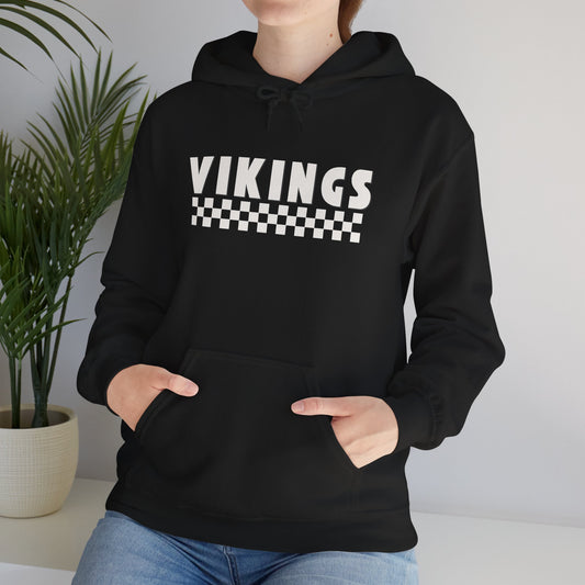 Vikings Checkerboard Hoodie – Retro Sports Team Pullover