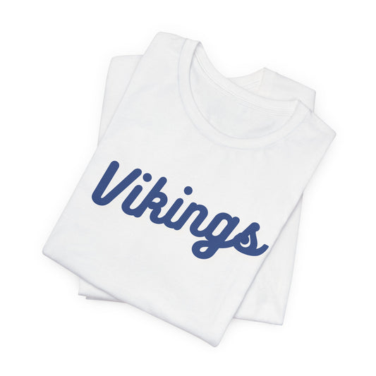 Vikings Script Tee — Classic Athletic Crewneck Shirt