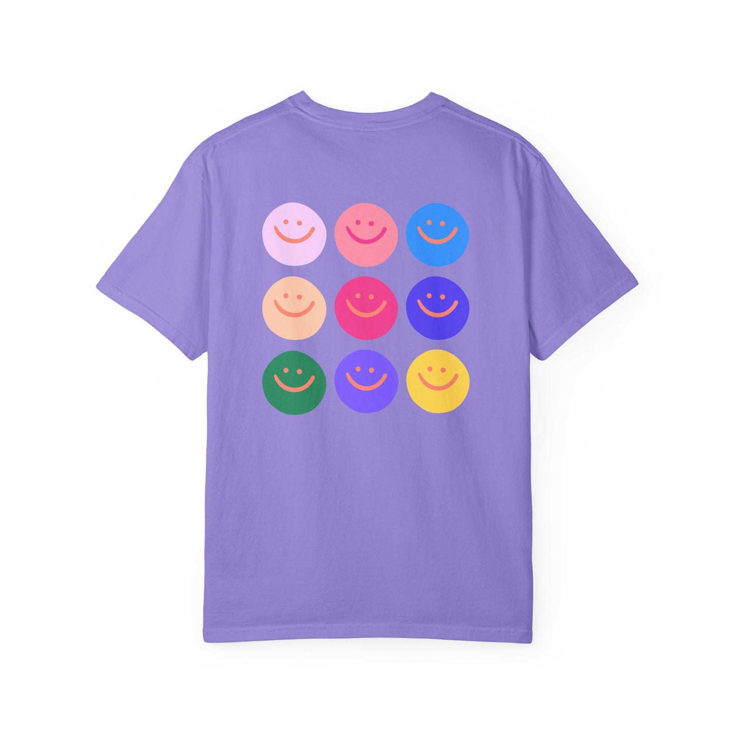 Smiley Dot Tee — Colorful Happy Faces Graphic T-Shirt