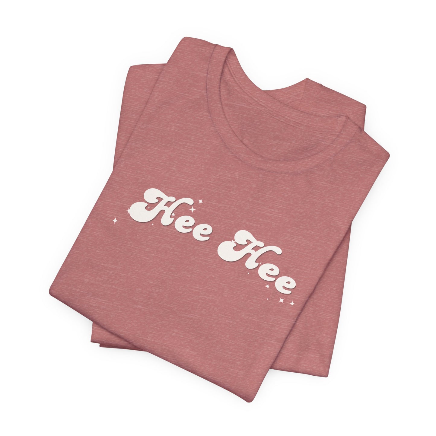 Hee Hee script text T-Shirt | Funny Vintage Script Tee