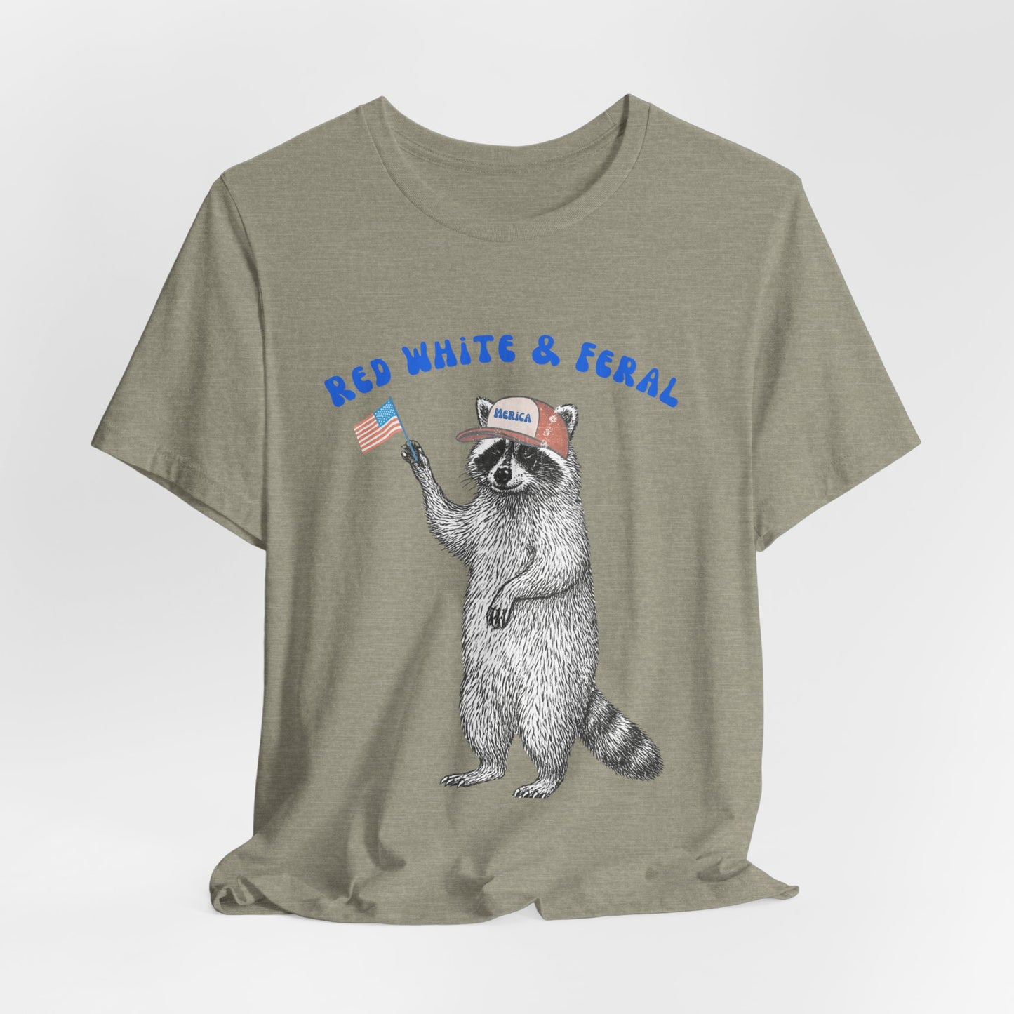 Patriotic Raccoon Tee - "Red White & Feral" 4th of July Graphic T-Shirt