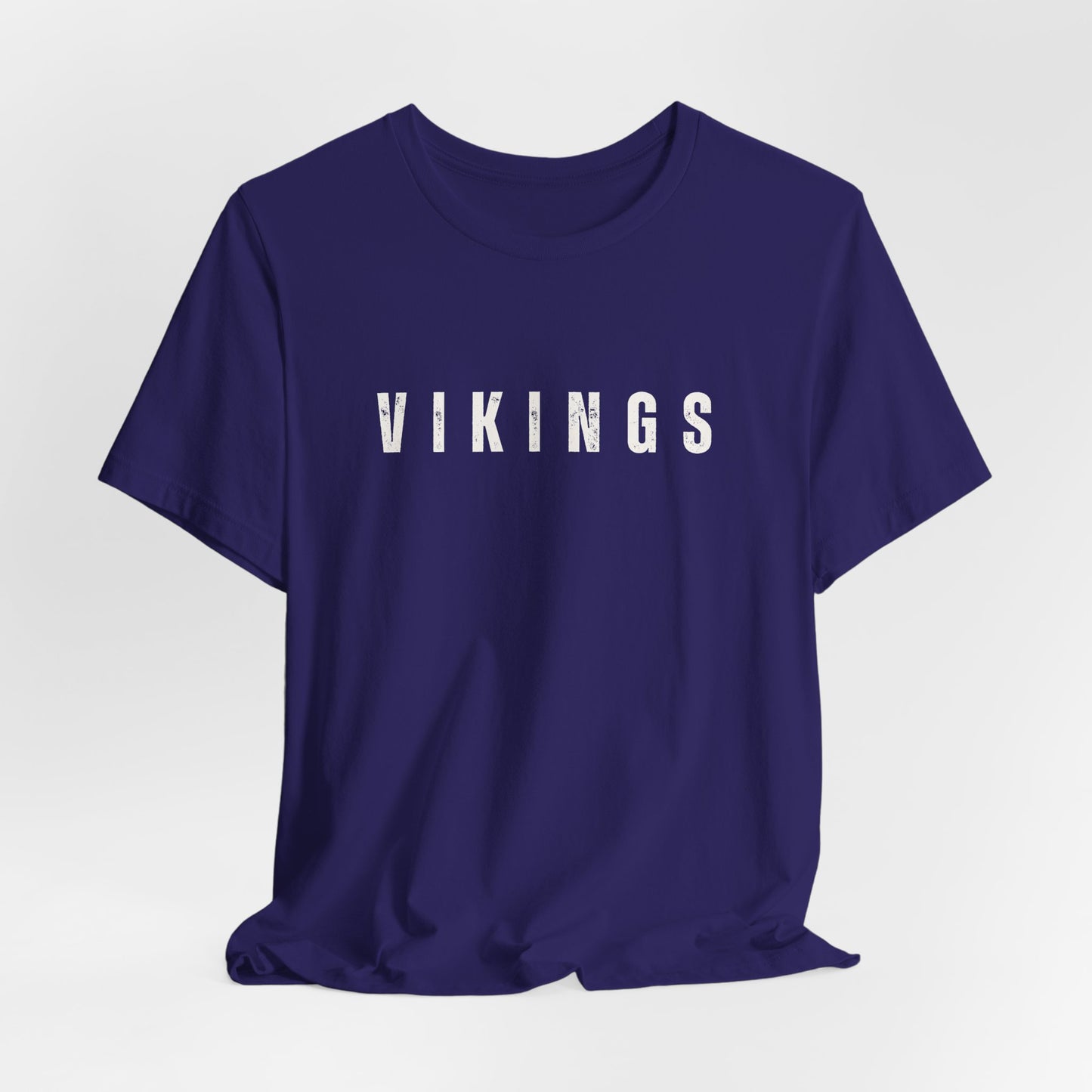 Vikings Minimalist Heather Tee - Retro Block Letter Football Shirt