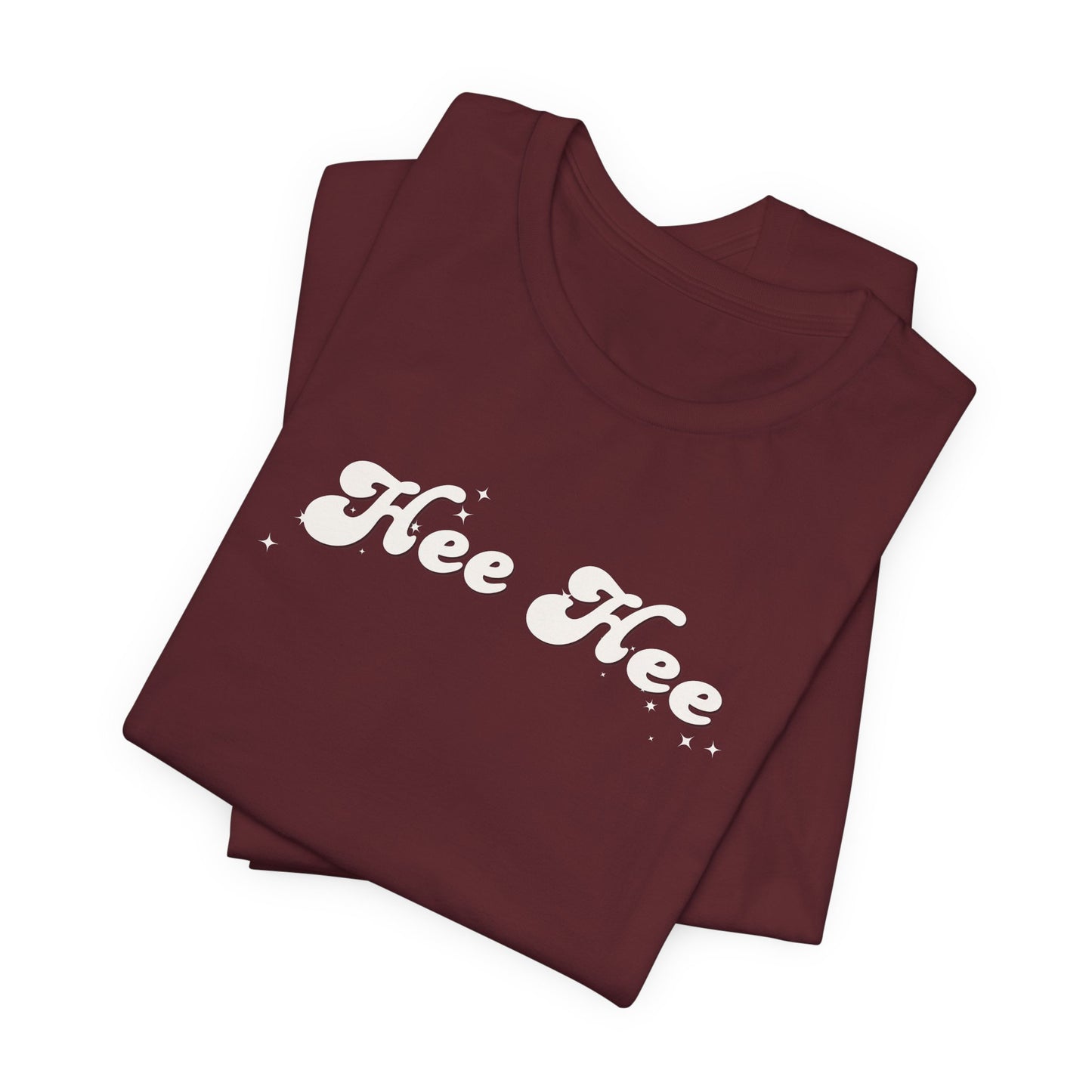 Hee Hee script text T-Shirt | Funny Vintage Script Tee