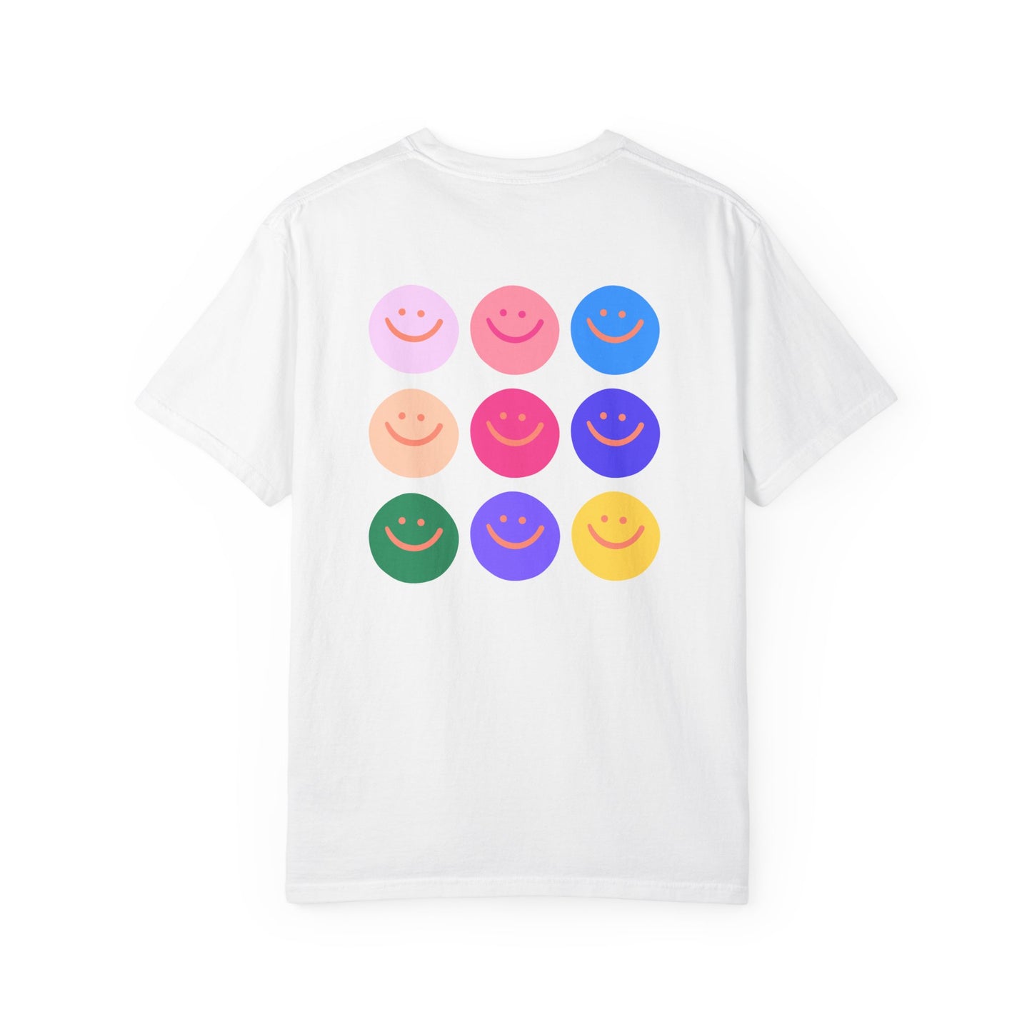Smiley Dot Tee — Colorful Happy Faces Graphic T-Shirt