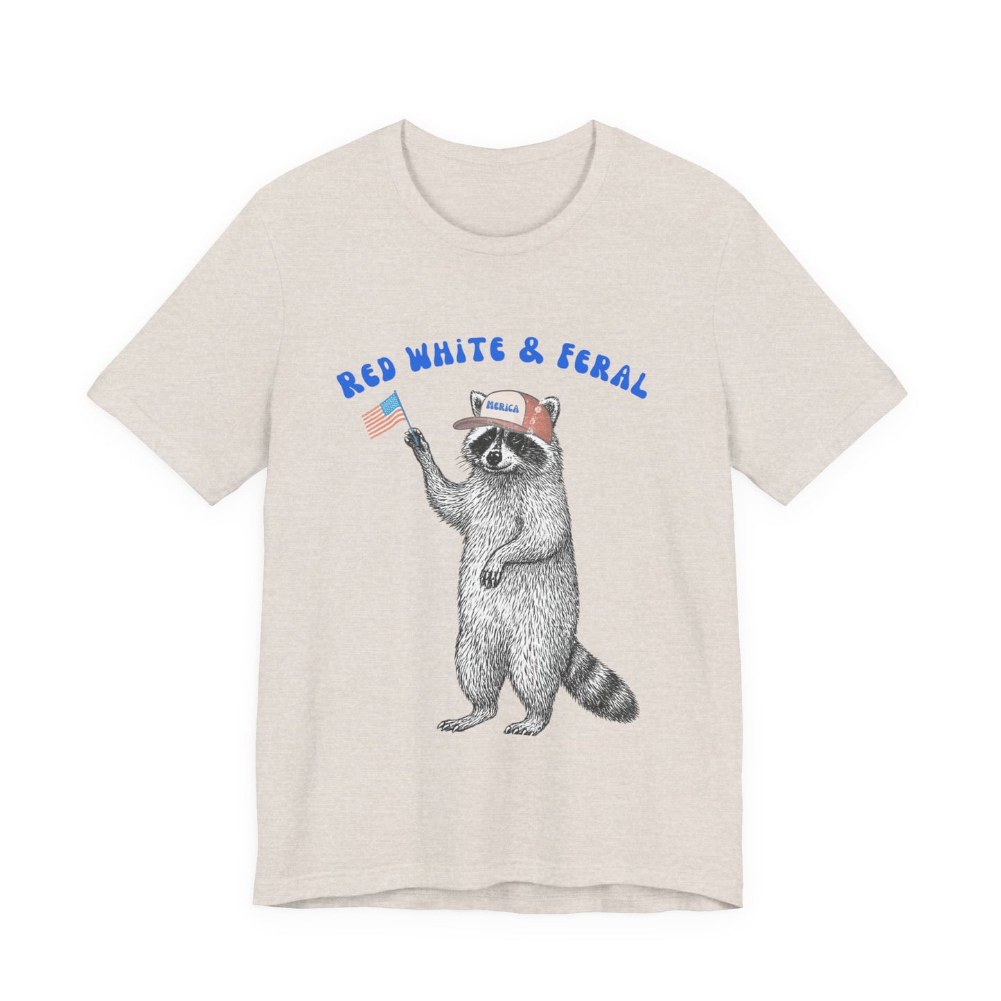 Patriotic Raccoon Tee - "Red White & Feral" 4th of July Graphic T-Shirt