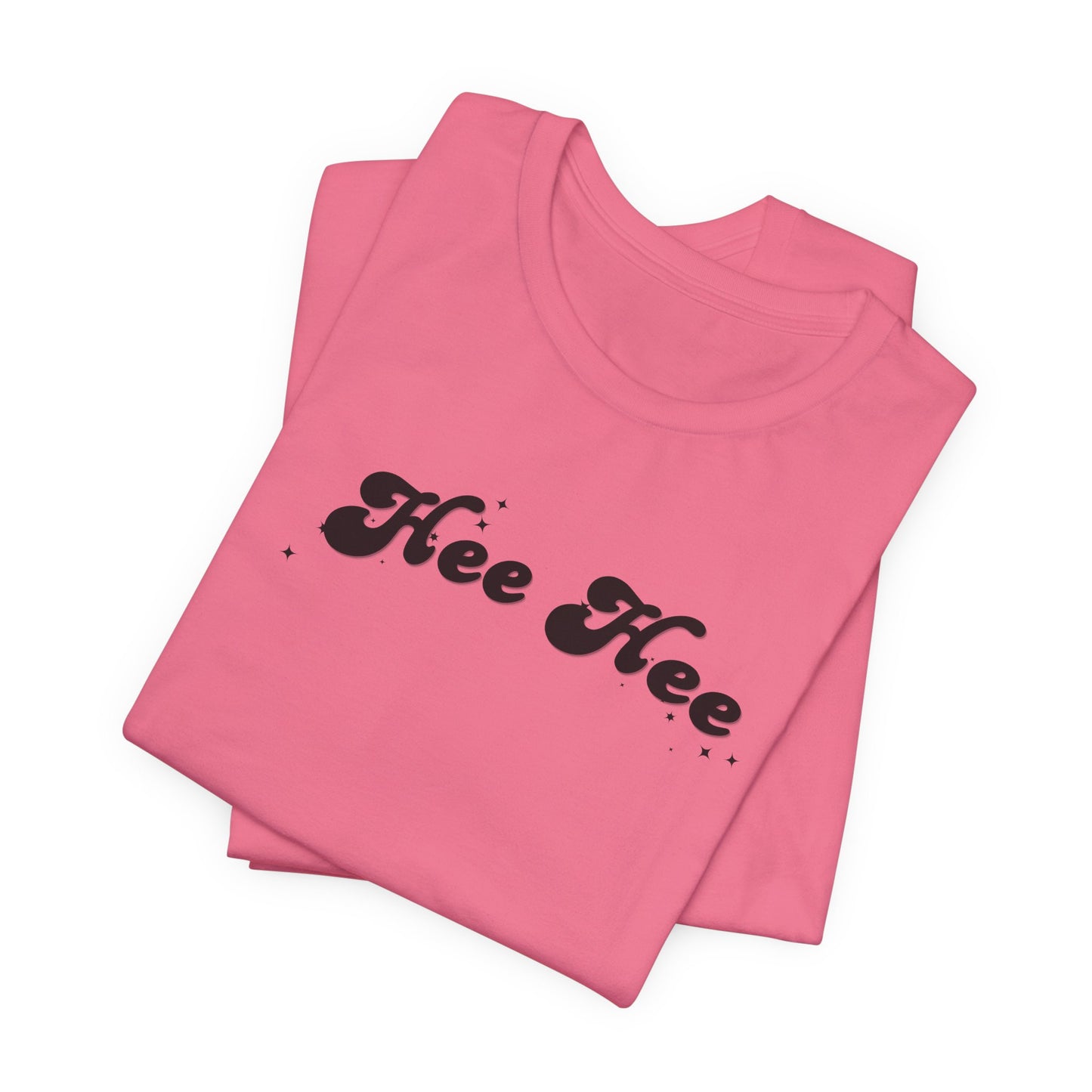Hee Hee script text T-Shirt | Funny Vintage Script Tee
