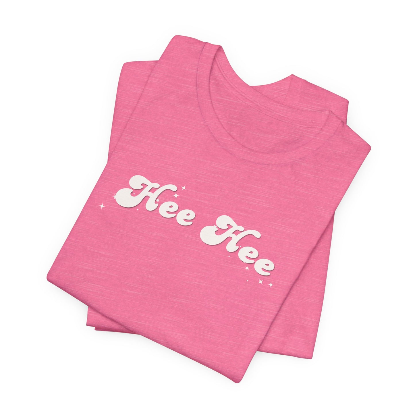 Hee Hee script text T-Shirt | Funny Vintage Script Tee