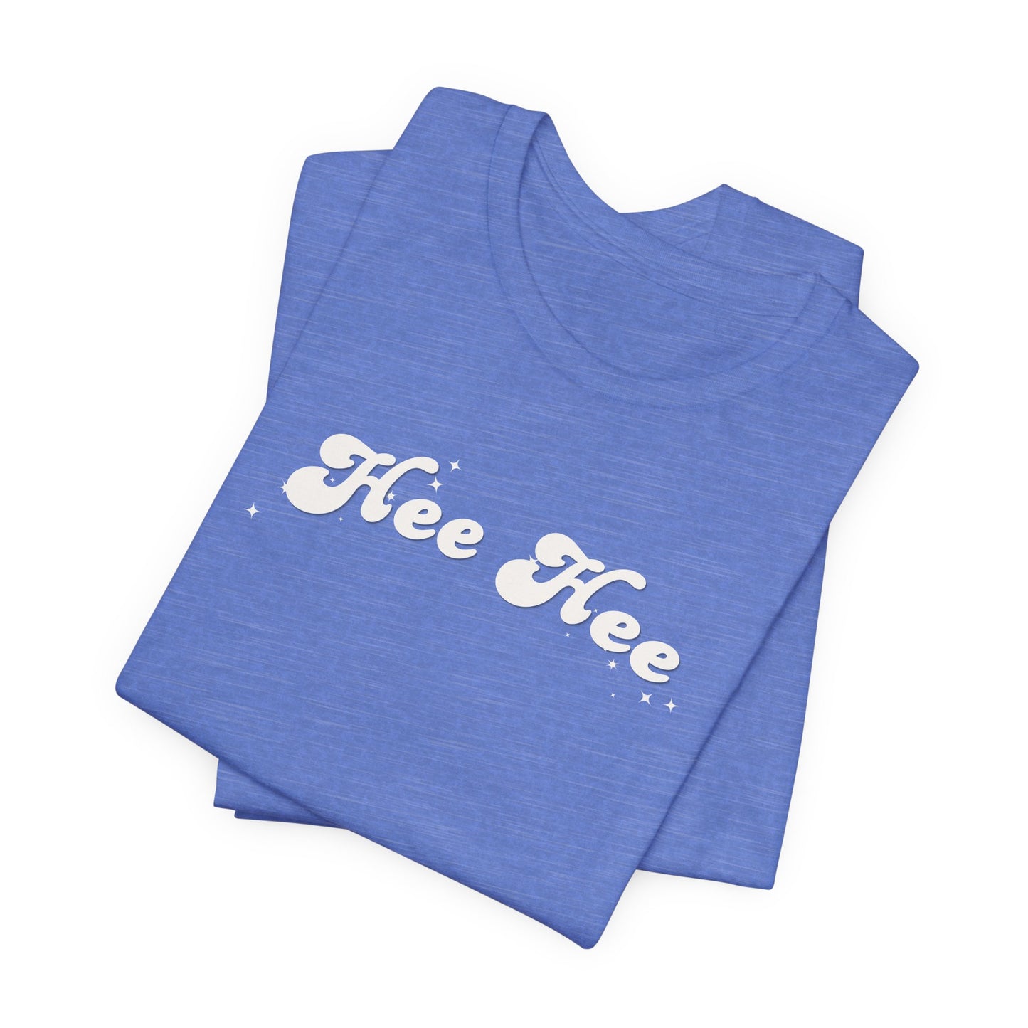 Hee Hee script text T-Shirt | Funny Vintage Script Tee