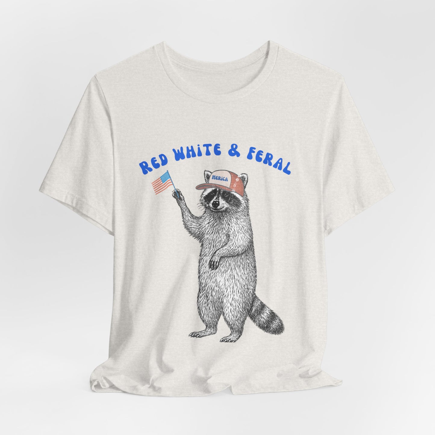 Patriotic Raccoon Tee - "Red White & Feral" 4th of July Graphic T-Shirt