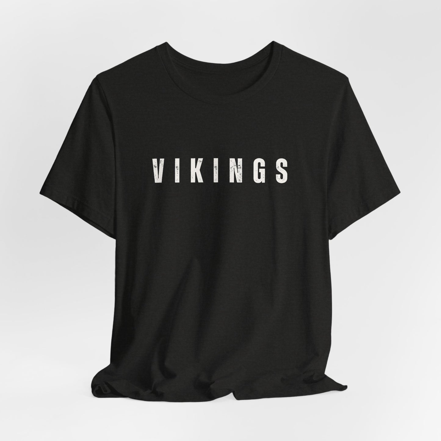 Vikings Minimalist Heather Tee - Retro Block Letter Football Shirt