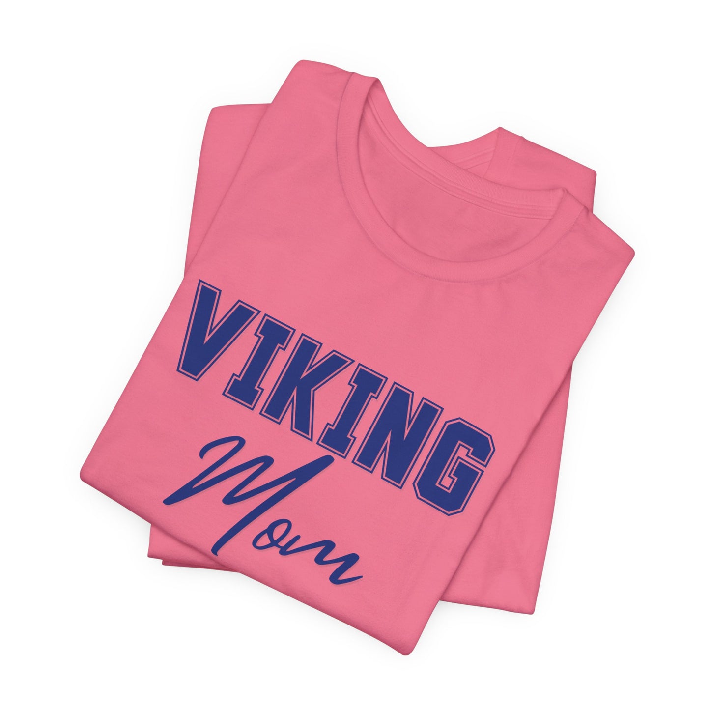 Viking Mom T-Shirt — Blue Collegiate Script Tee for Proud Football & School Spirit Moms